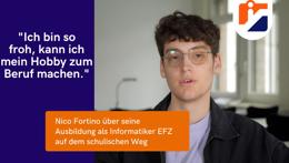 Immagine di anteprima del video «Informatiker EFZ - Hobby zum Beruf machen»