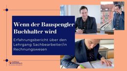 Preview of the video «SB Rechnungswesen: Wenn der Bauspengler Buchhalter wird, liegt es an der Weiterbildung Sachbearbeiter Rechnungswesen»