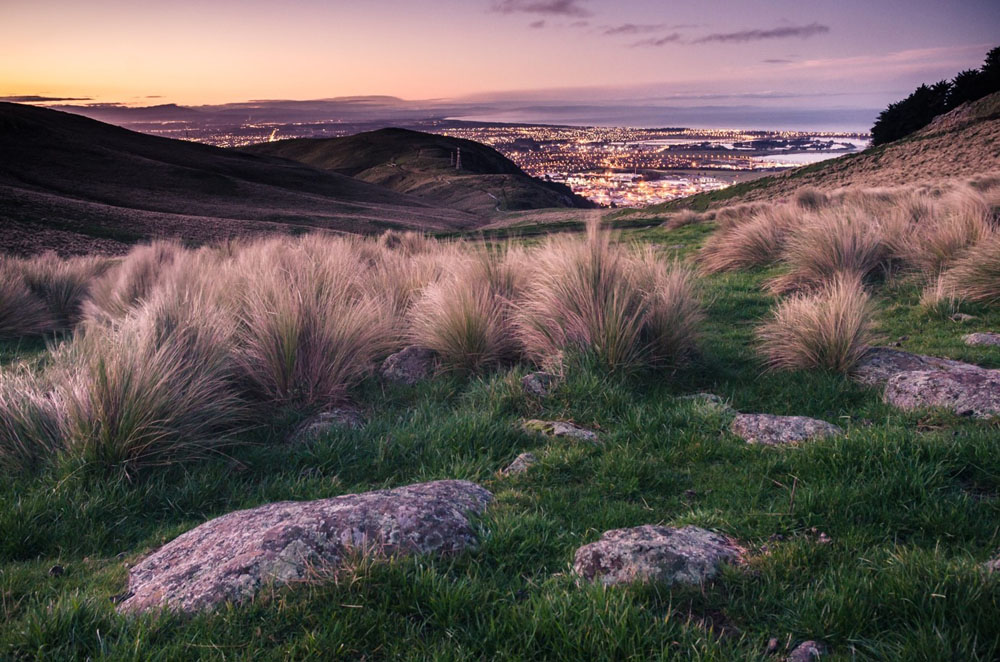 Sonnenuntergang bei Christchurch
