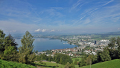 Blick vom Blasenberg über Stadt Zug mit Schulen Zug