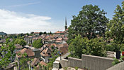 Blick vom Schloss Burgdorf auf die Stadt mit den Schulen in Burgdorf